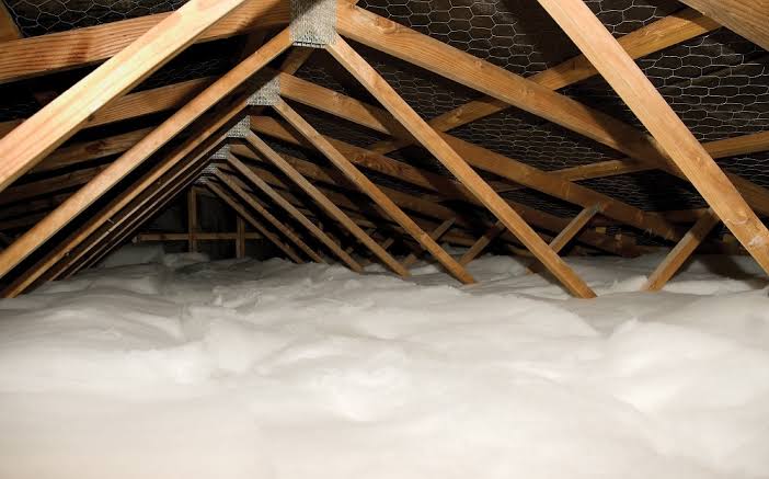 Roof insulation installed under the EECA insulation funding grant